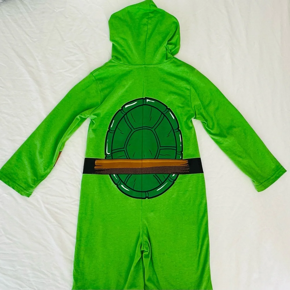 Teenage Mutant Ninja Turtles Kids Zip Up Hooded One-Piece Costume, Size 6